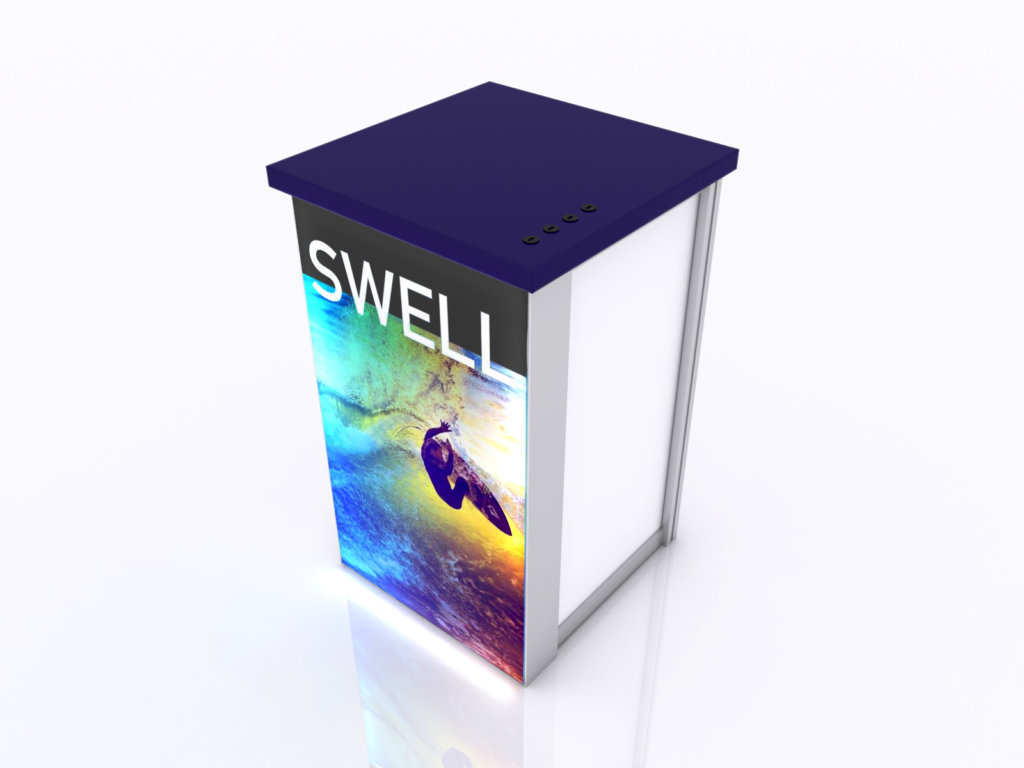 Backlit charging station counter