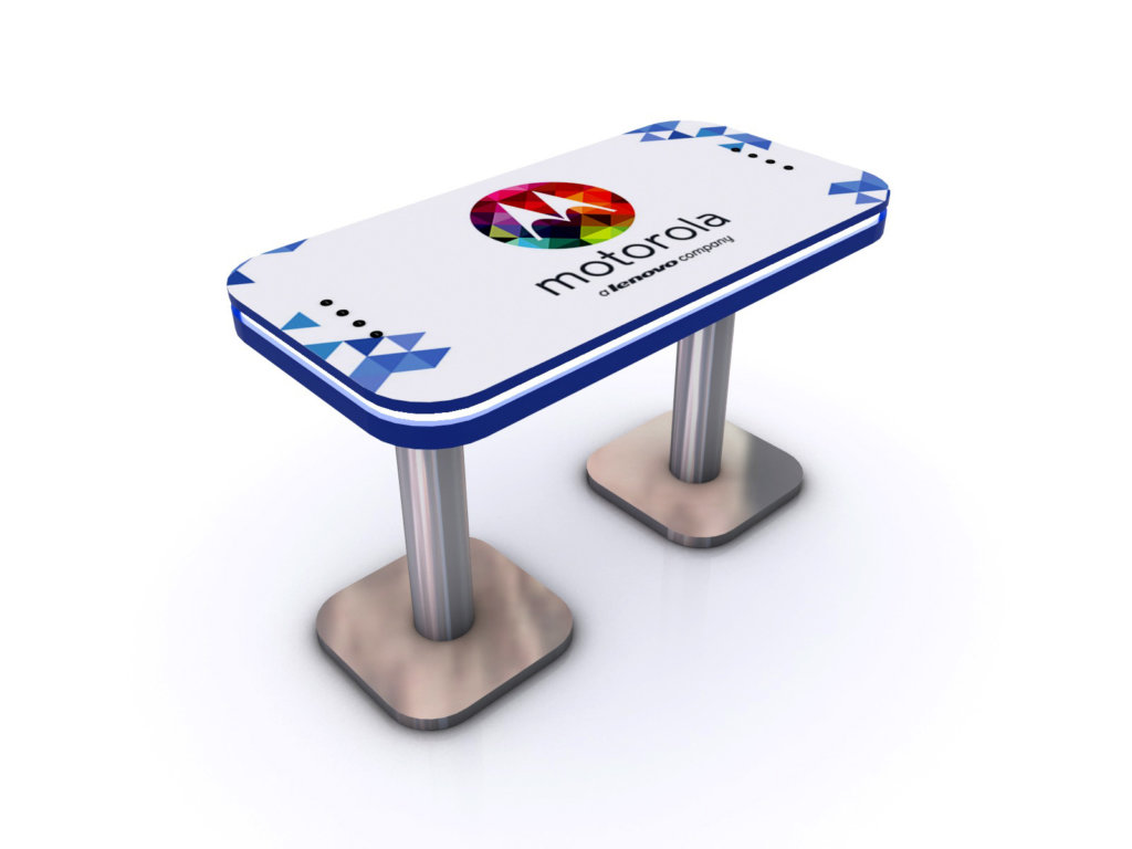 USB charging table with LED lights
