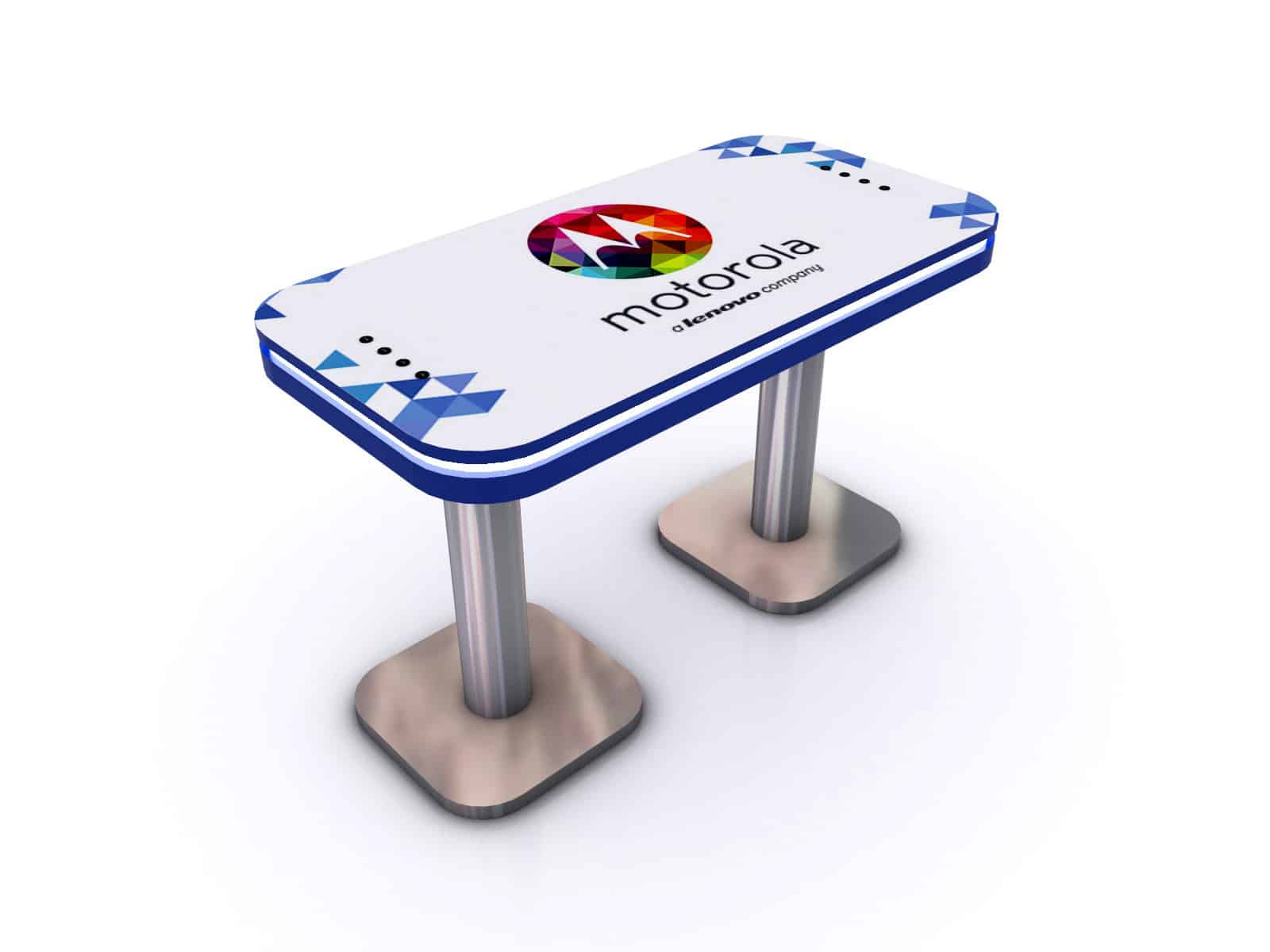 USB charging table with LED lights