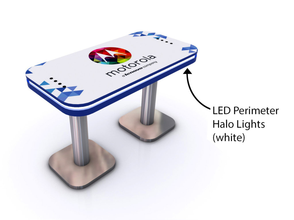 led lighted conference table with USB charging