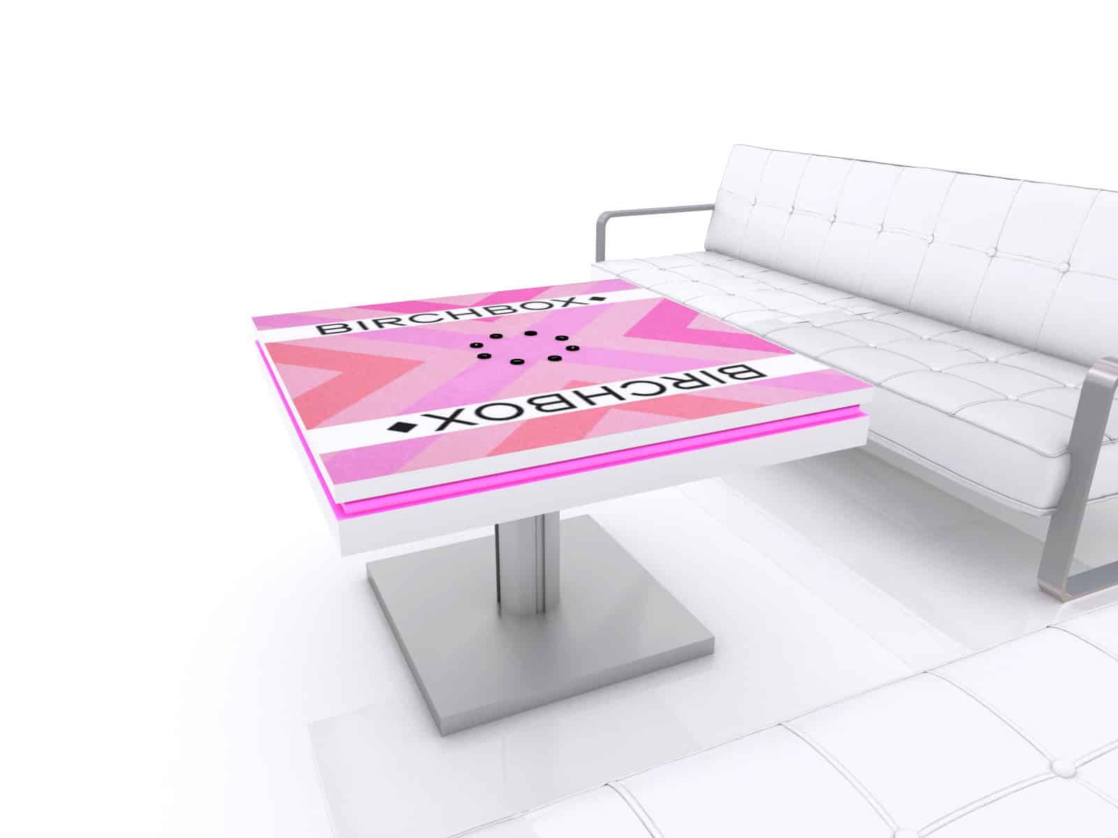 Coffee table with LED rim