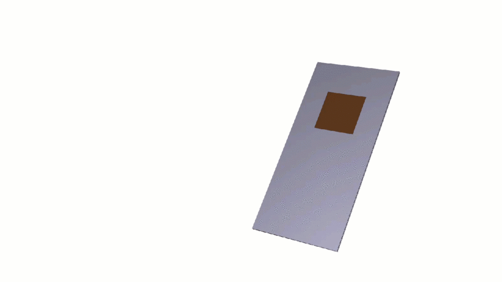 15-in H x 7-in W trifold brochure with small window.