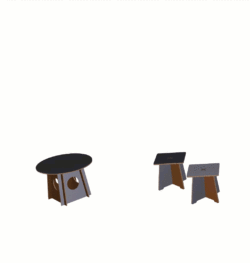 Cardboard Table & Stools | Custom Printing | 41.25-in W x 27.5-in H - Image 2