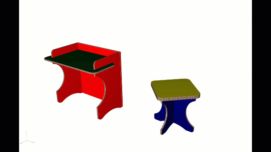 Cardboard Desk & Stool | 26.5-in W x 25.5-in H x 15-in L