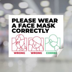 Please Wear A Face Mask Correctly Window Decal