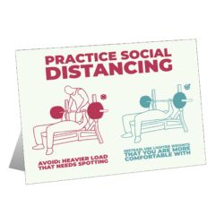Practice Social Distancing Table Top Sign