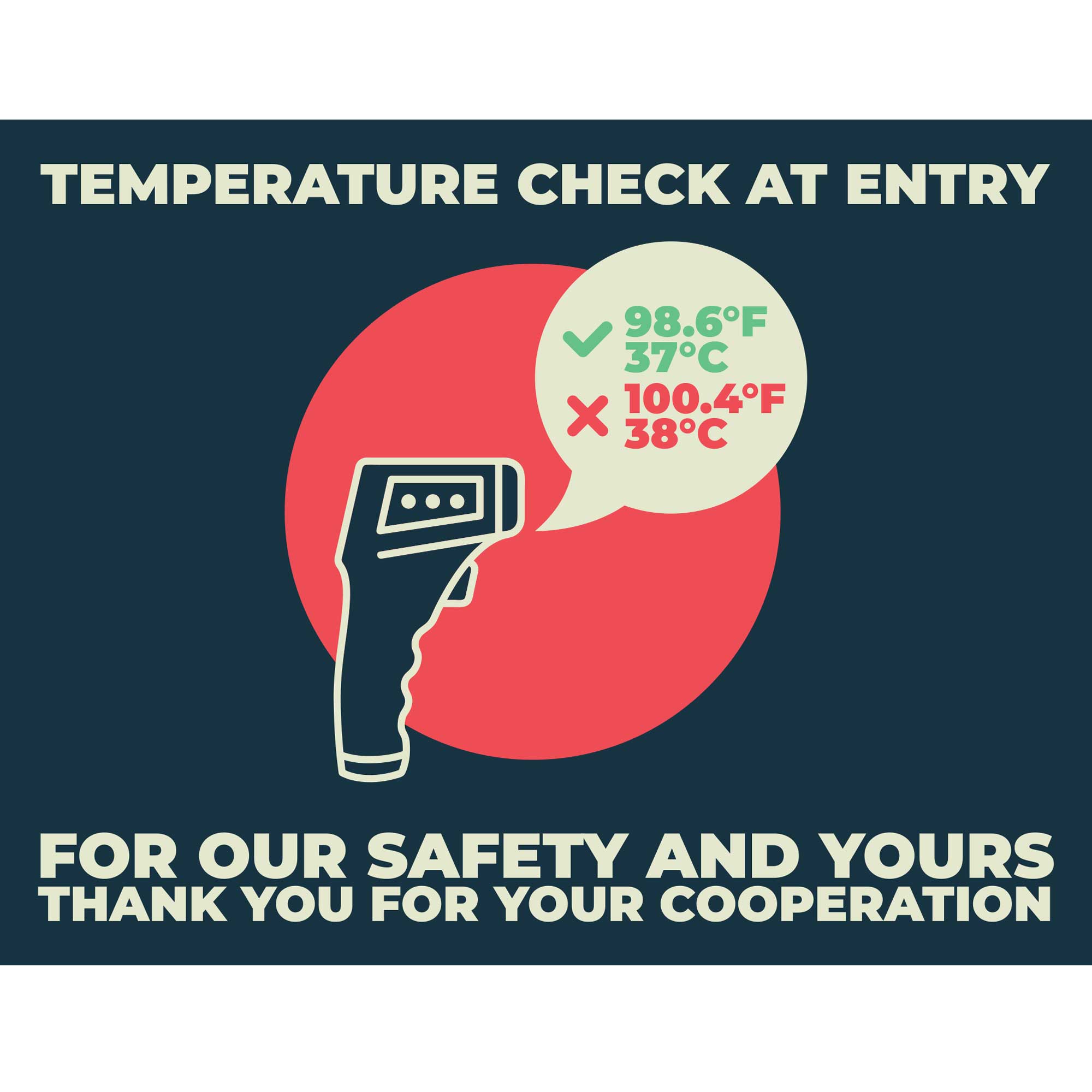 "Temperature Check At Entry" Poster | Plum Grove