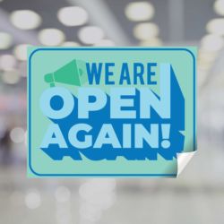 We Are Open Again Window Cling