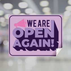 We Are Open Again Window Decal