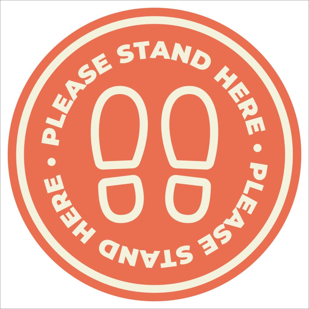 Please Stand Here Floor Decal
