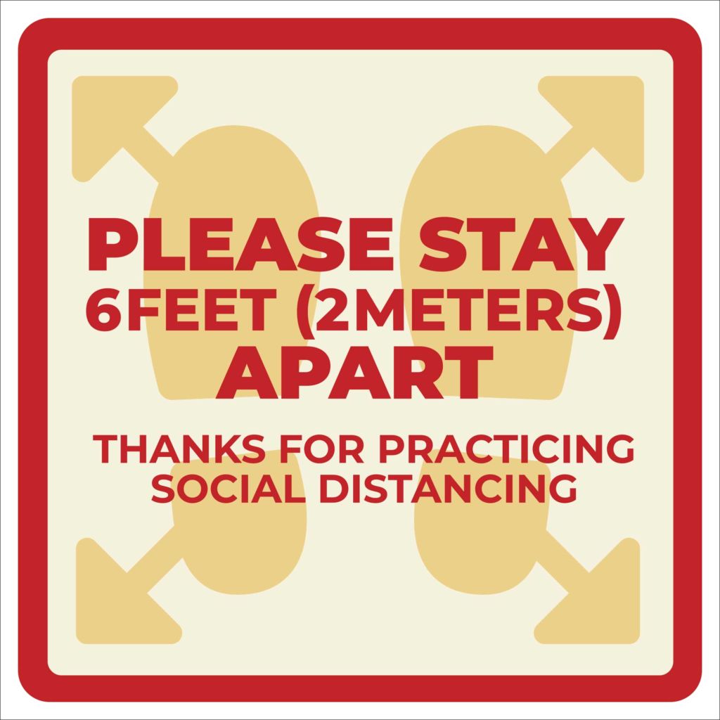 Please Stay 6 Feet (2 Meters) Apart Floor Decal