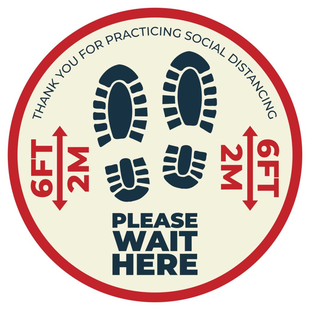 Please Wait Here Floor Decal