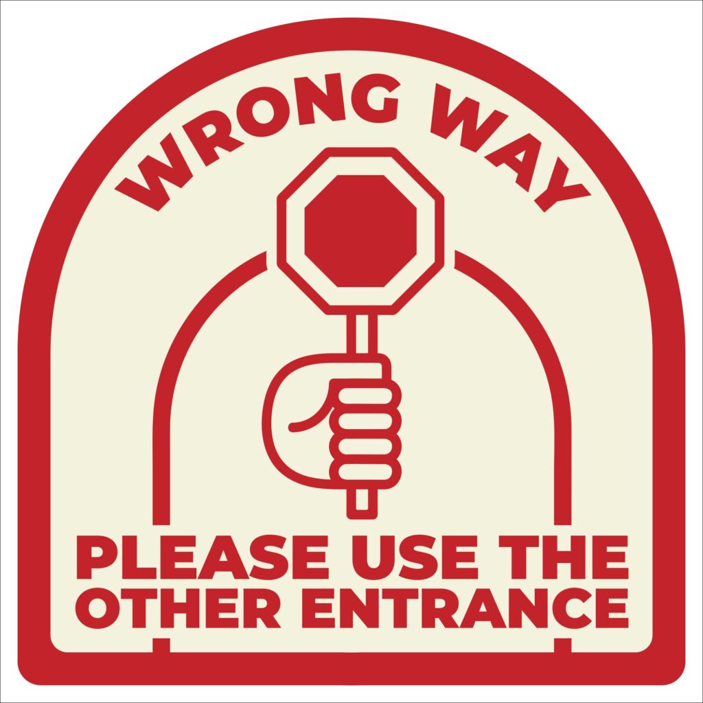 Wrong Way Floor Decal