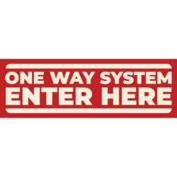 One Way System - Enter Here Floor Decal