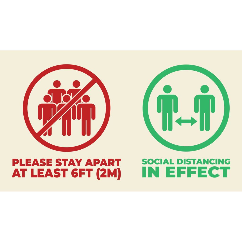 Please Stay Apart At Least 6FT (2M) Floor Decal