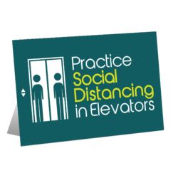Practice Social Distancing In Elevators Table Top Sign