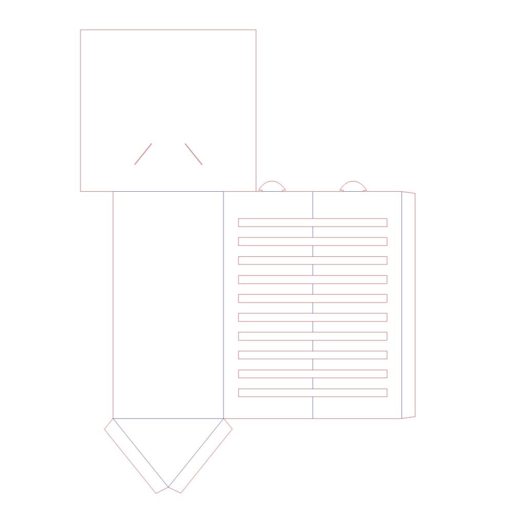 10.5-in L x 5-in W x 3-in H triangular literature dispensary with 10 slots and sign.