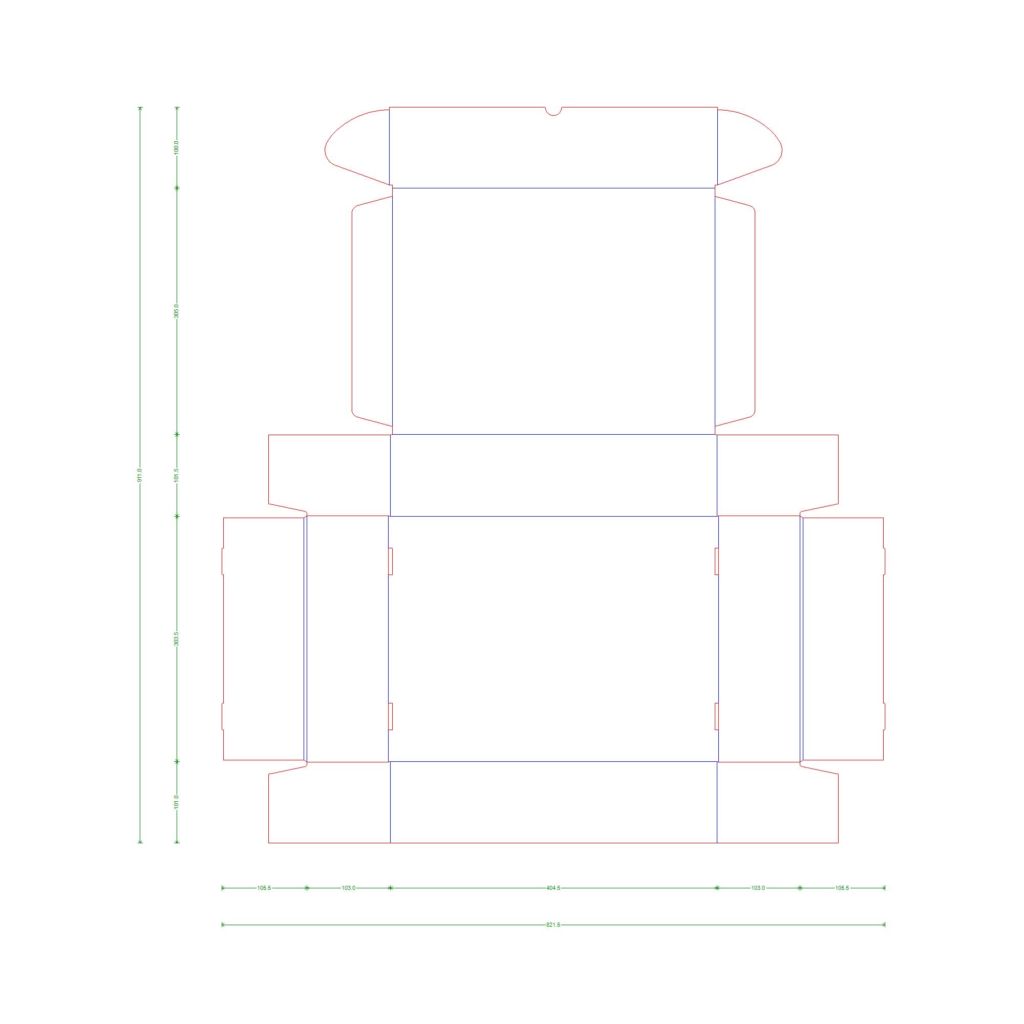 12-in W x 16-in L x 4-in H rectangular box.