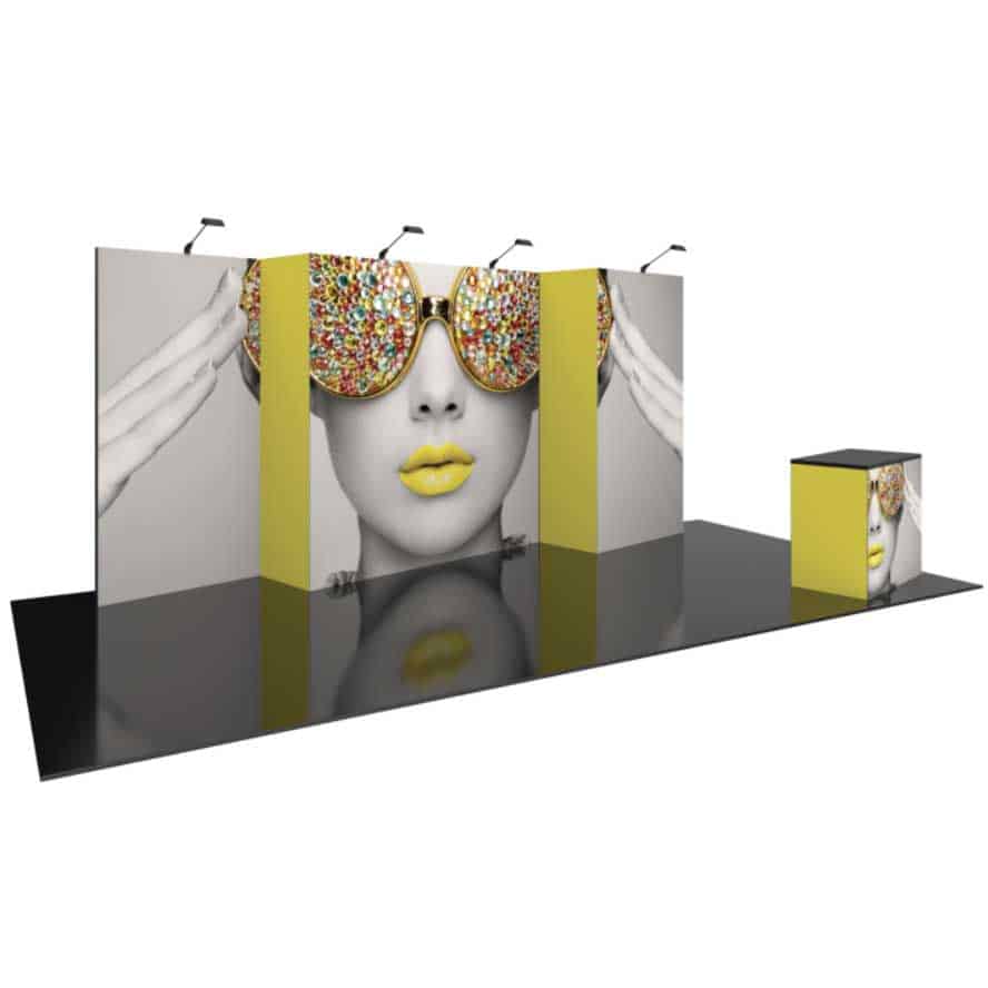 20-ft Display with Counter & Lights | Orbus Vector Frame 08