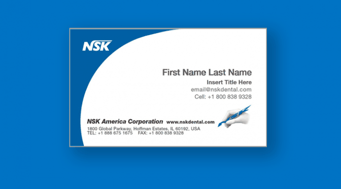 blue business card