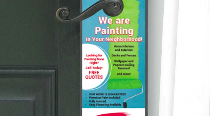 Painters Door Hanger Sign Printing