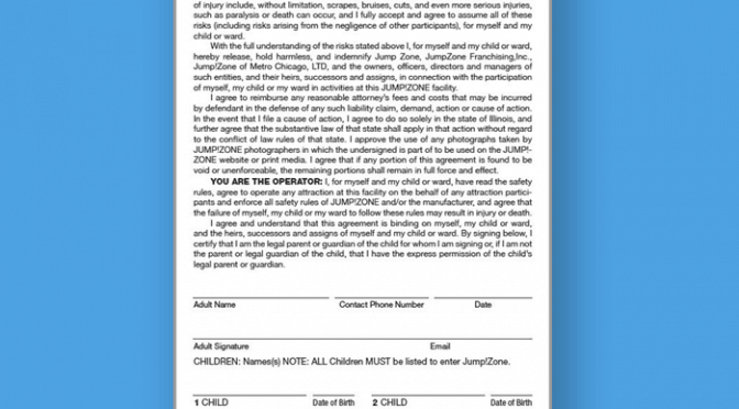 Waiver Pad Printing