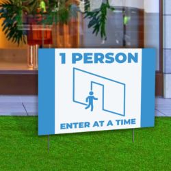 1 Person Enter Yard Sign