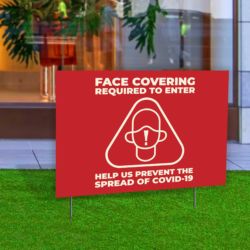 Face Covering Required To Enter Yard Sign