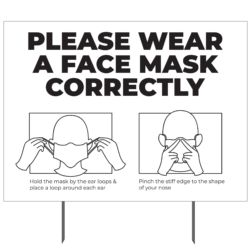 Please Wear Face Mask Correctly Yard Sign