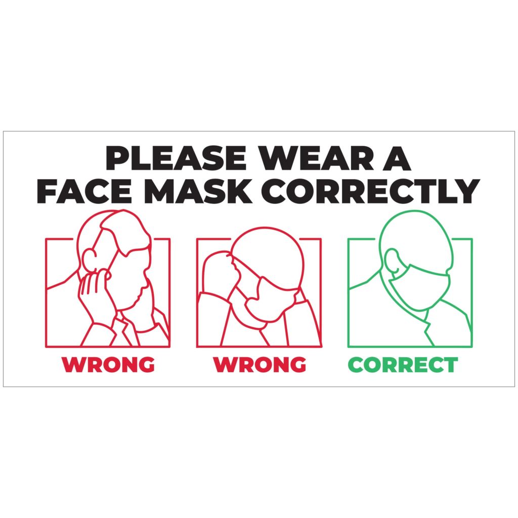 Please Wear A Face Mask Correctly Banner