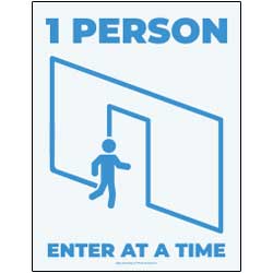 1 Person Enter At A Time Sign
