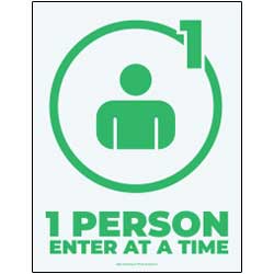 1 Person Enter At Time Sign
