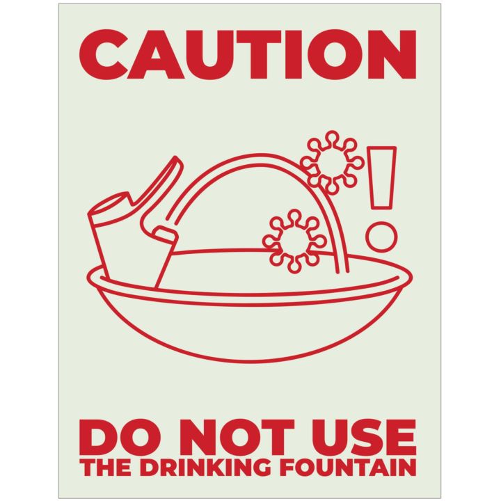 "Caution Do Not Use The Drinking Fountain" Poster Plum Grove