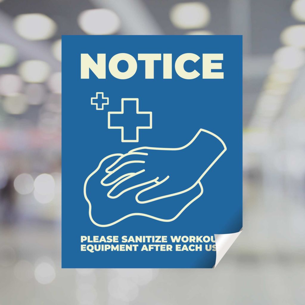 Sanitize Equipment Window Decal