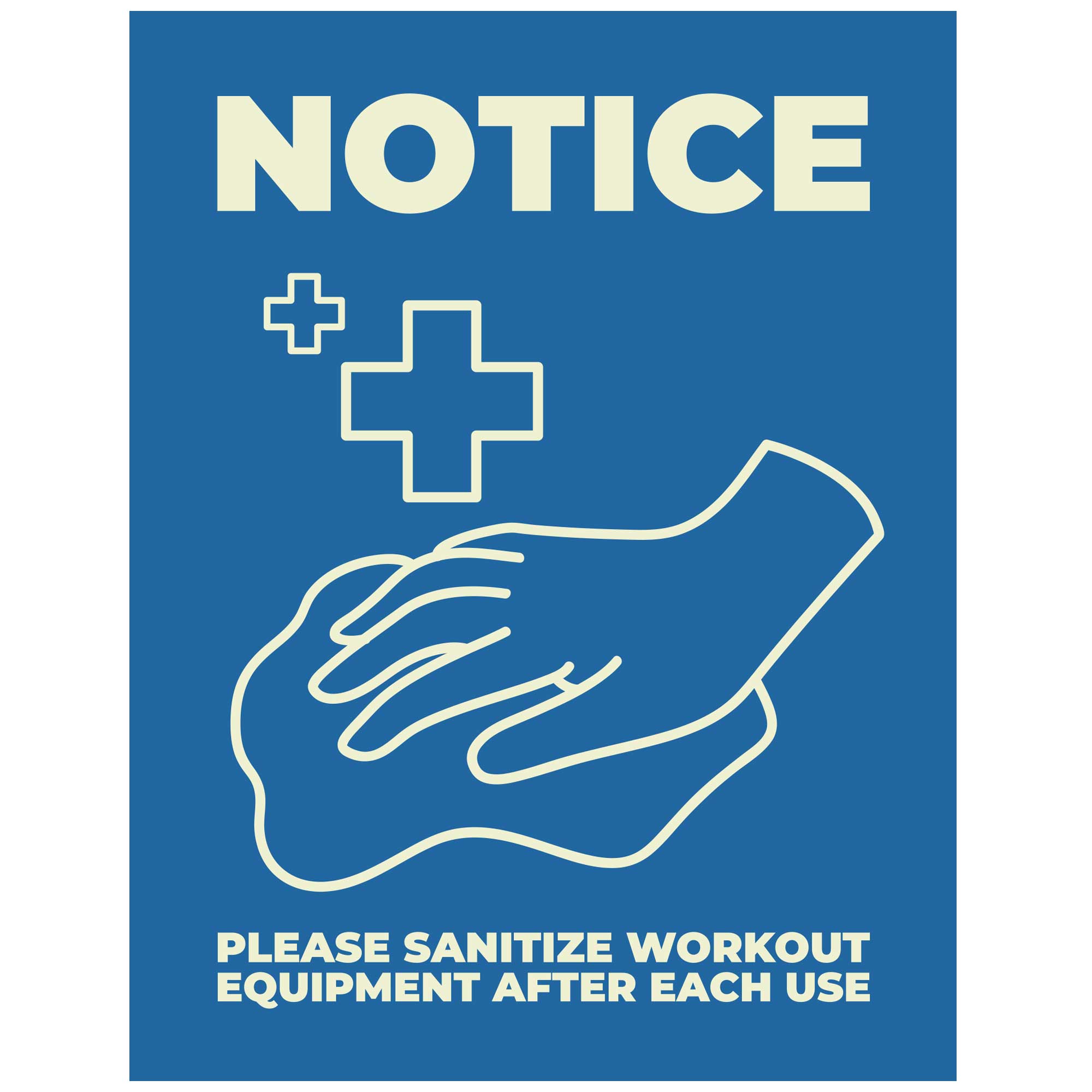 “notice Please Sanitize Workout Equipment After Each Use Poster Plum Grove 