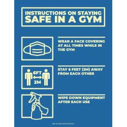 Instructions On Staying Safe In A Gym Sign