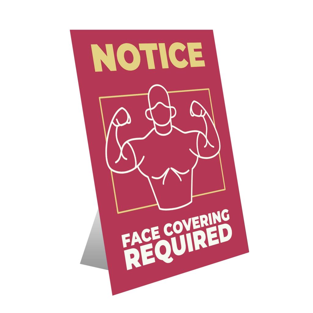 Notice - Face Covering Required Tabletop Sign