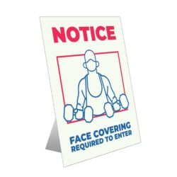 Notice - Face Covering Required To Enter Tabletop Sign