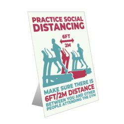 Practicing Social Distancing Tabletop Sign