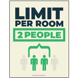 Limit Per Room 2 People Sign