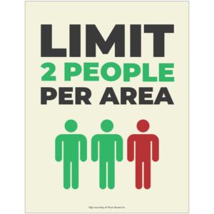 Limit 2 Per Area Sign