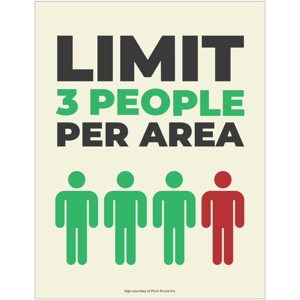 Limit 3 Per Area Sign