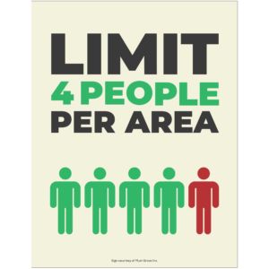 Limit 4 Per Area Sign