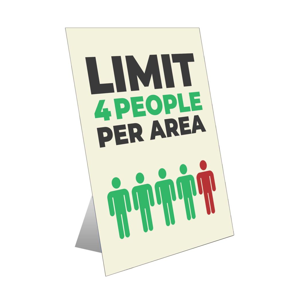 Limit 4 People Table Top Sign