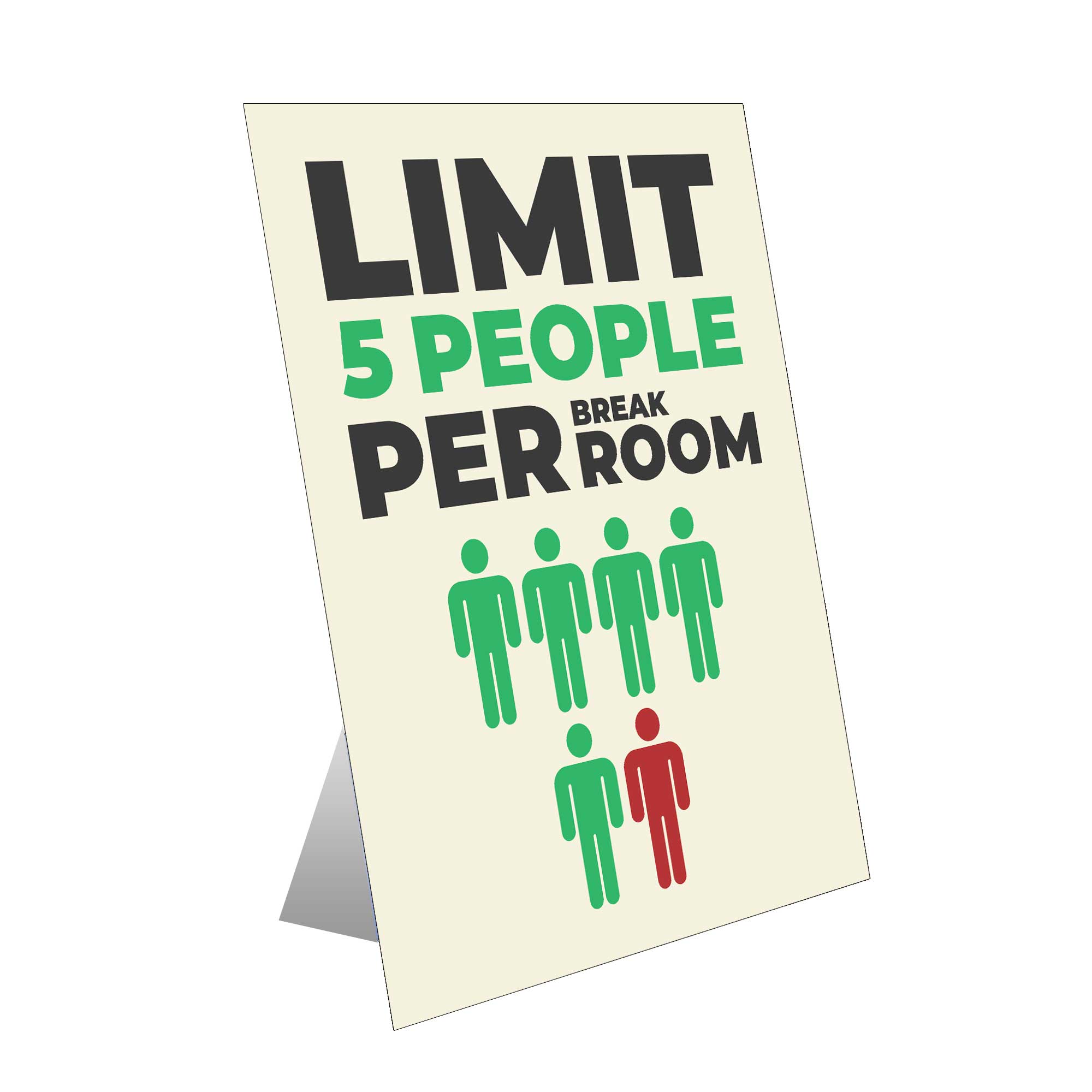Limit 5 People Table Top Sign