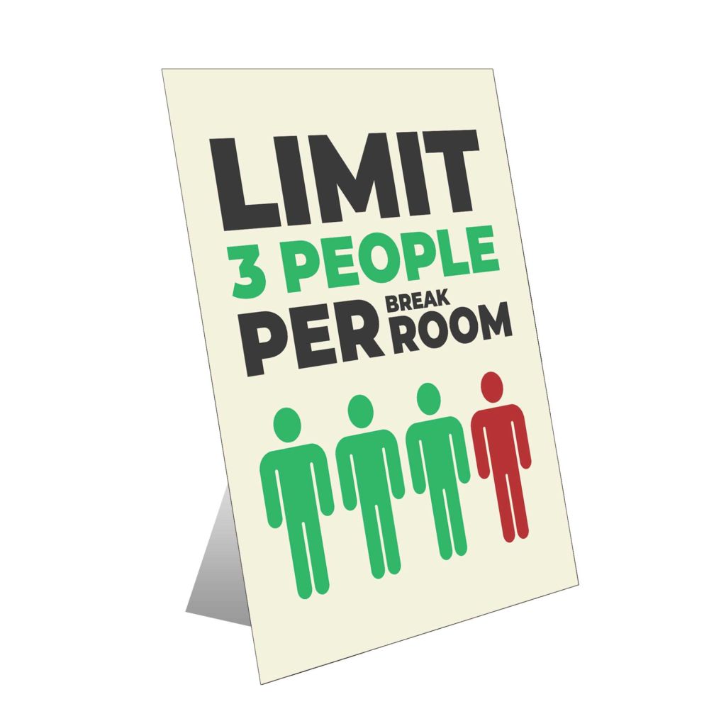 Limit 3 People Table Top Sign