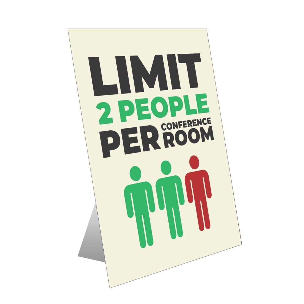 Limit 2 People Table Top Sign