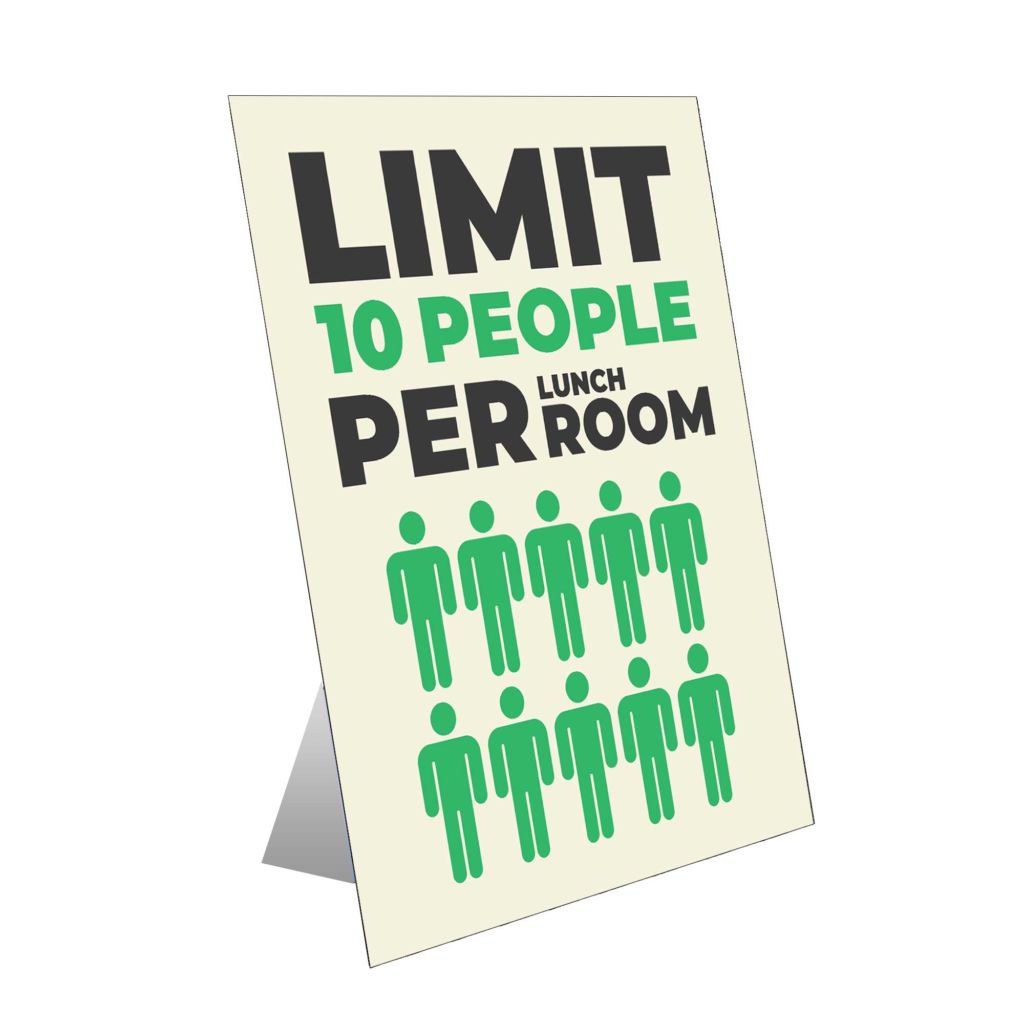 Limit 10 People Table Top Sign
