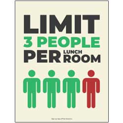 Limit 3 Per Lunch Room Sign