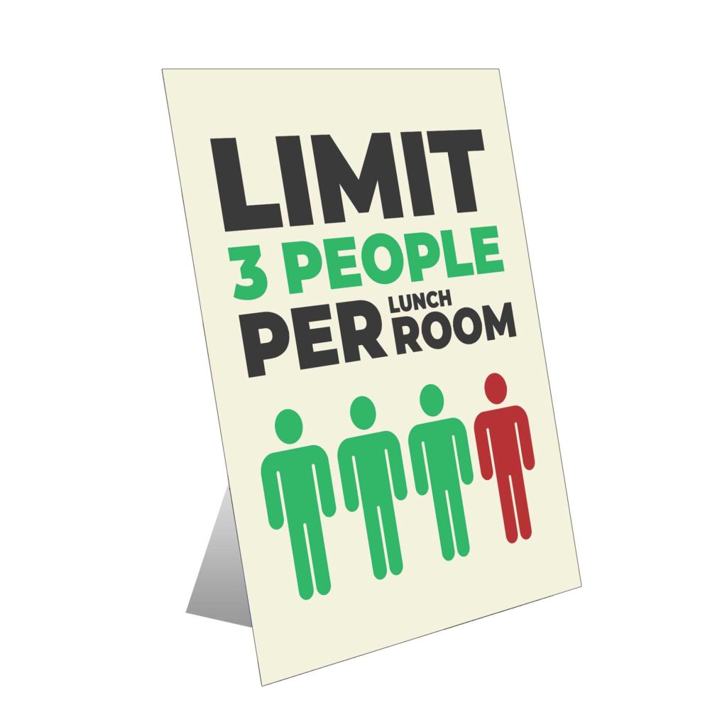 Limit 3 People Table Top Sign